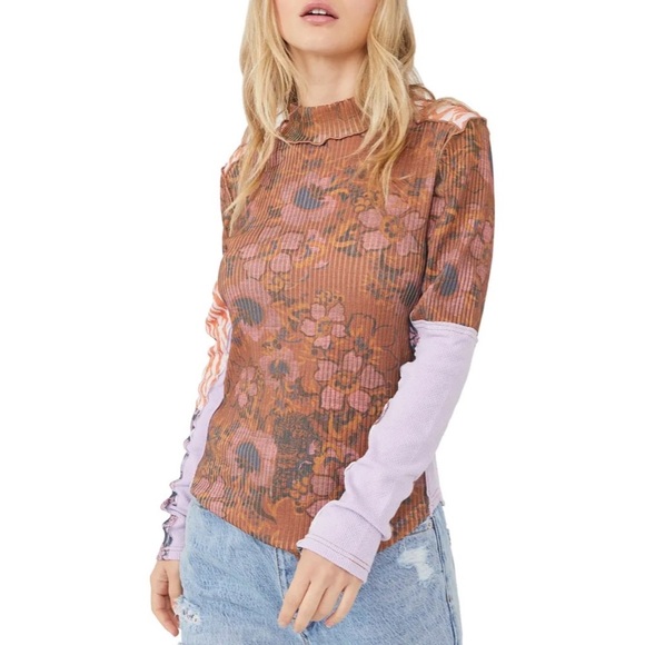 Free People Tops - FREE PEOPLE Meadow Mix Top Rust Combo